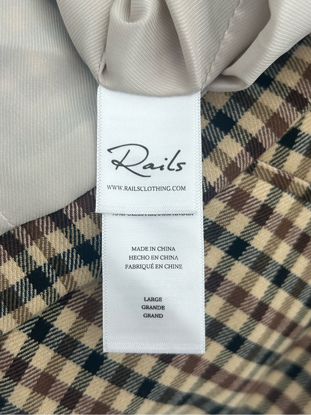 Rails - Chelsea Cafe Check - Beige and Brown Checked Double-Breasted Blazer - Picture 14 of 16